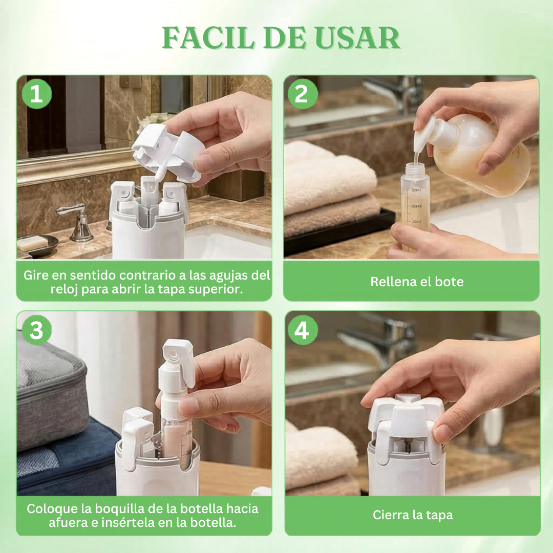Dispensador de viaje 4 en 1