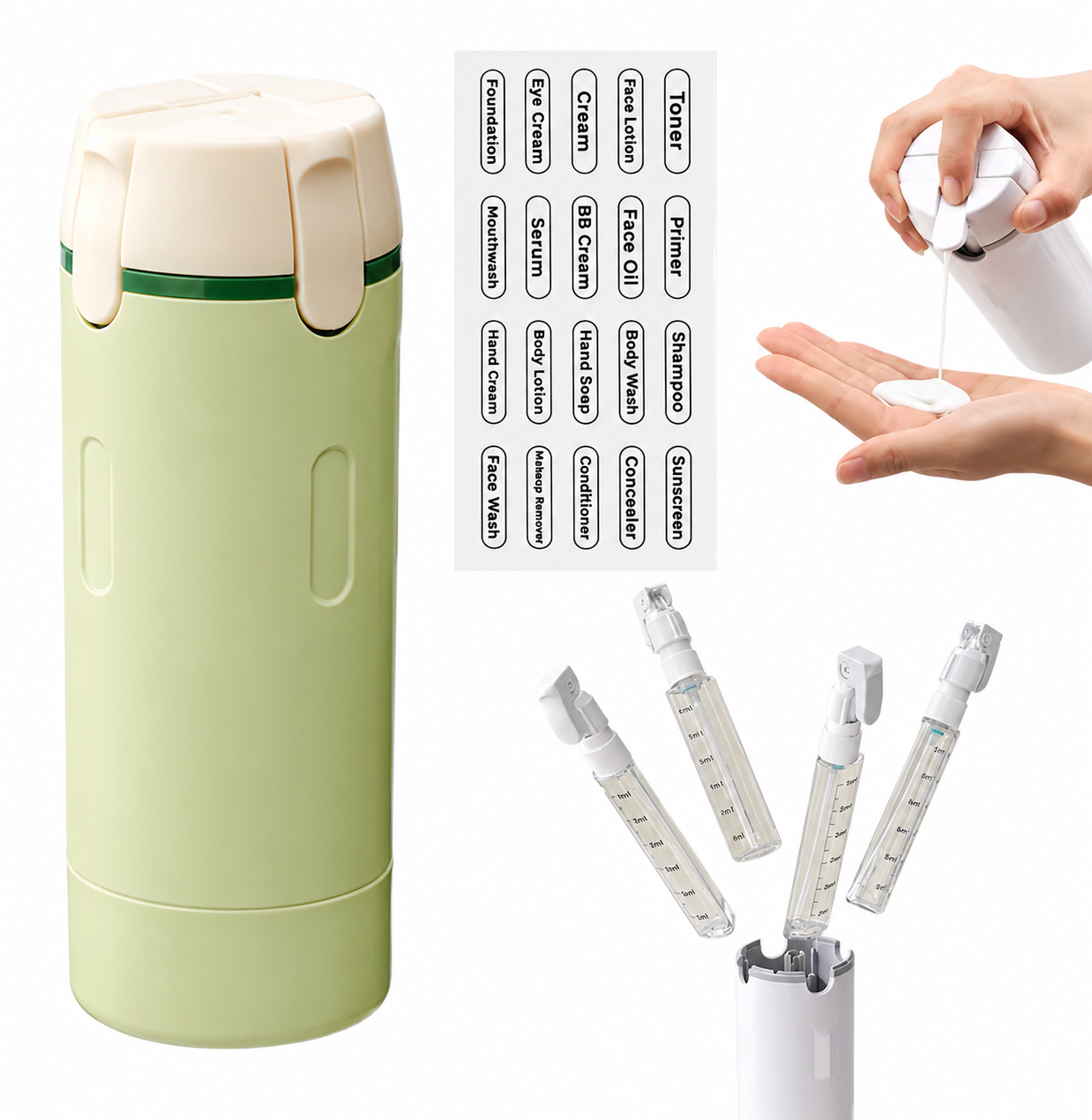 Dispensador de viaje 4 en 1